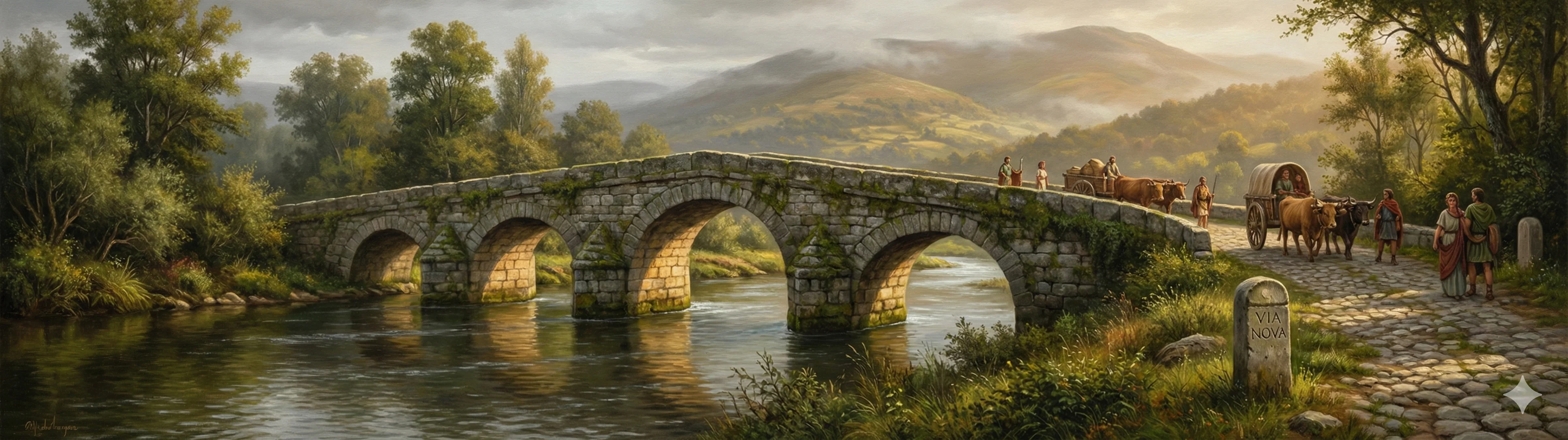 Roman bridge Ponte do Freixo spanning the Arnoia river