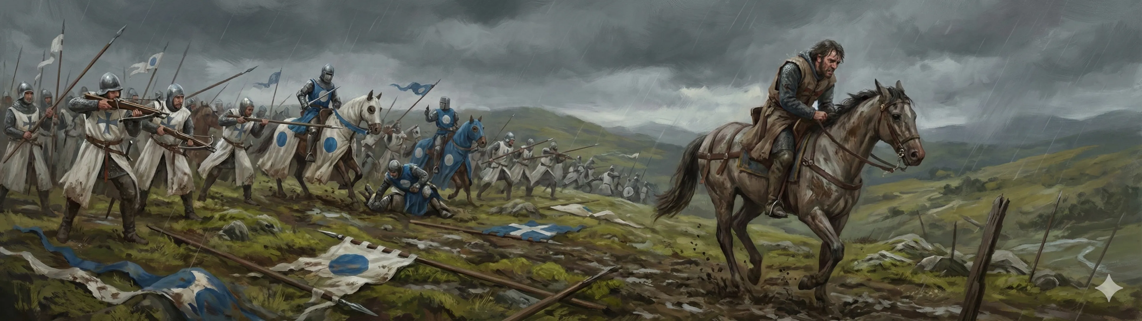 The defeat of Fernando de Castro at the Battle of Porto de Bois near Lugo in 1371