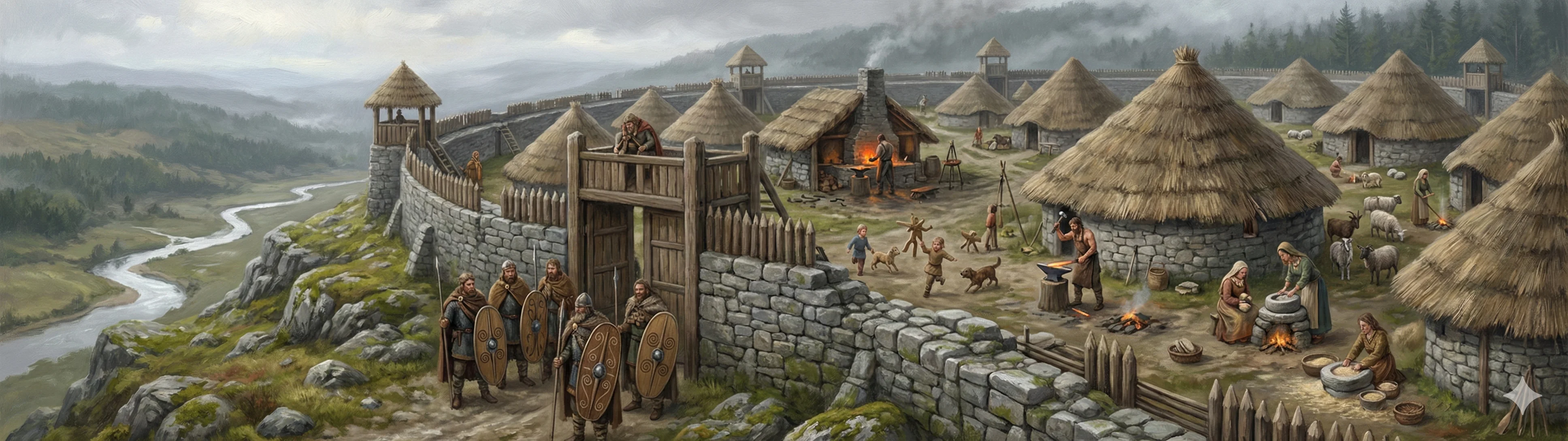 Celtic Gallaeci castro settlement at its peak in the Iron Age