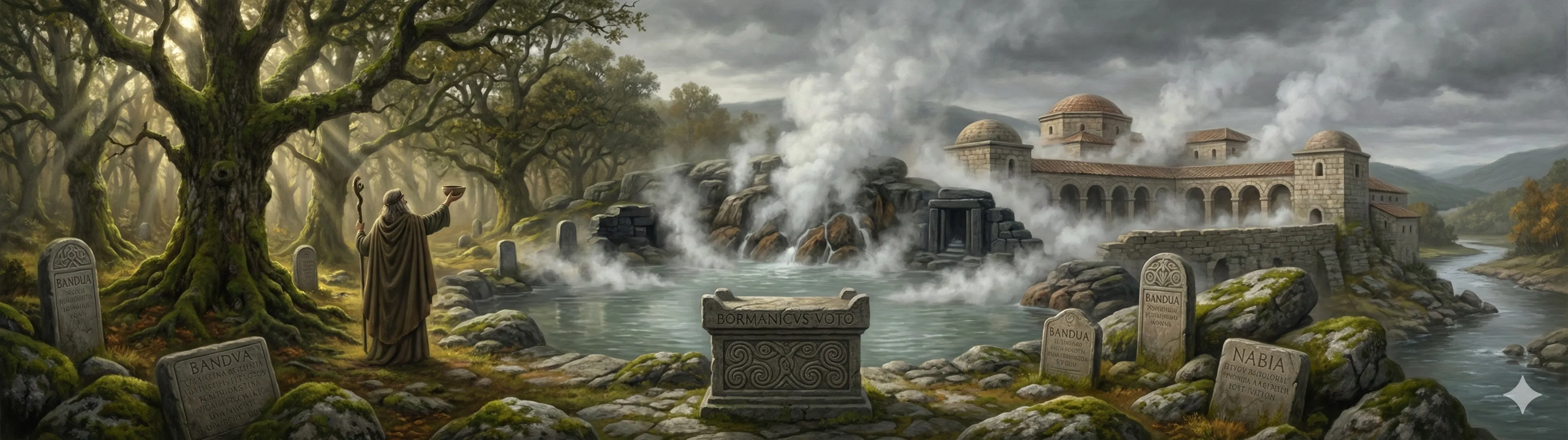 Celtic sacred thermal springs and oak grove rituals in Ourense