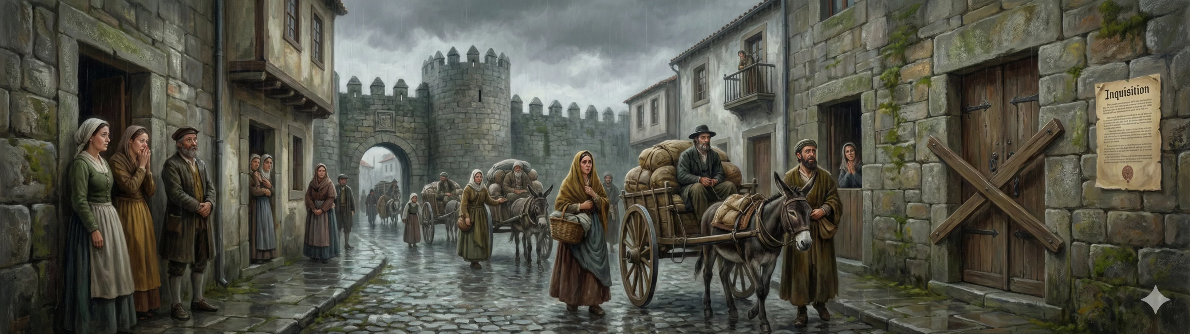 Sephardic families departing Ribadavia during the Inquisition