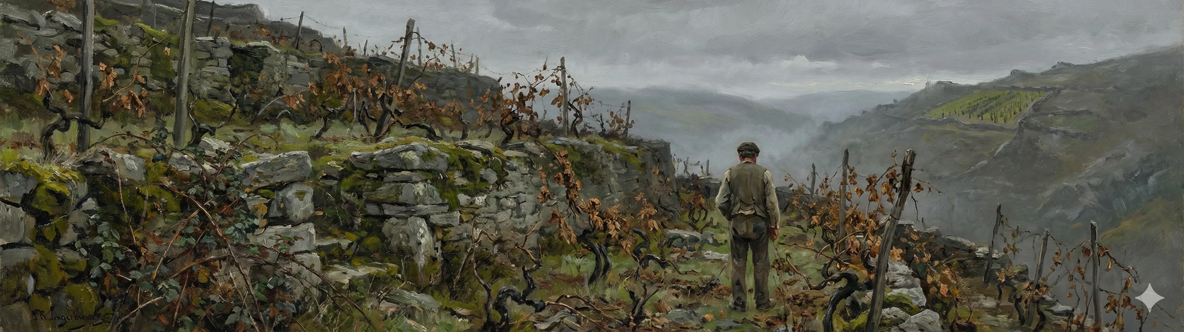 Abandoned terraced vineyards during the phylloxera crisis