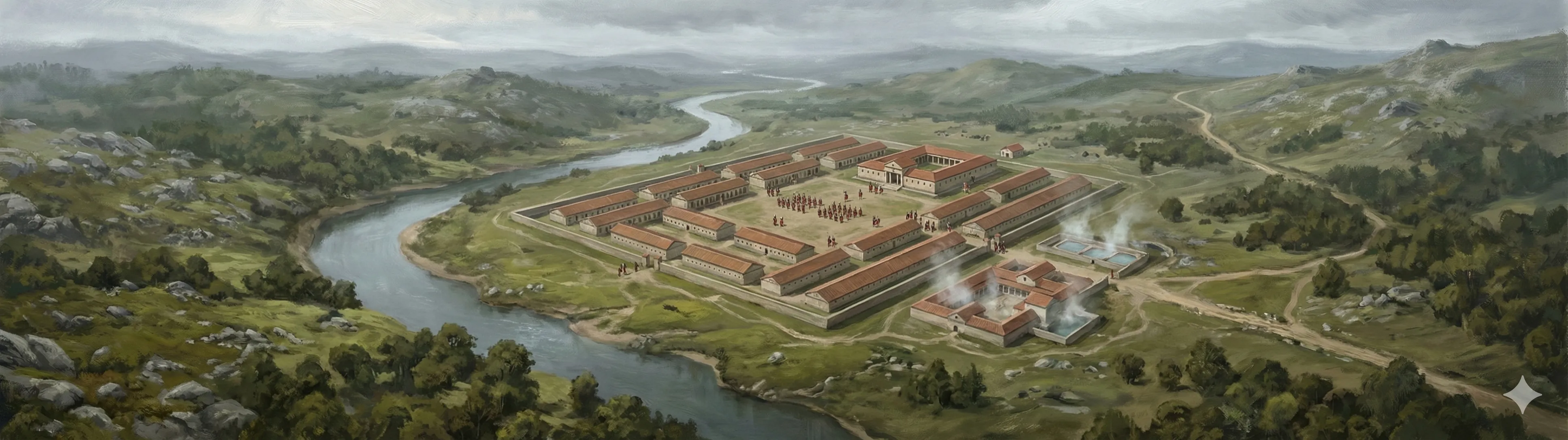 Aquis Querquennis Roman military camp on the Limia river at Bande