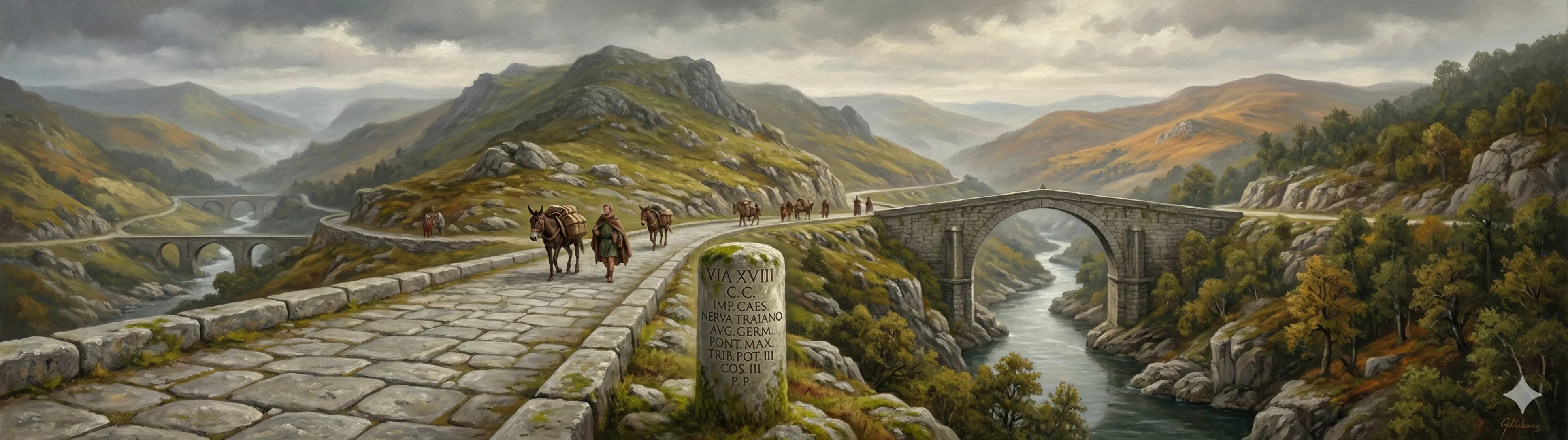 The Via Nova and Roman bridges crossing the rivers of Ourense province