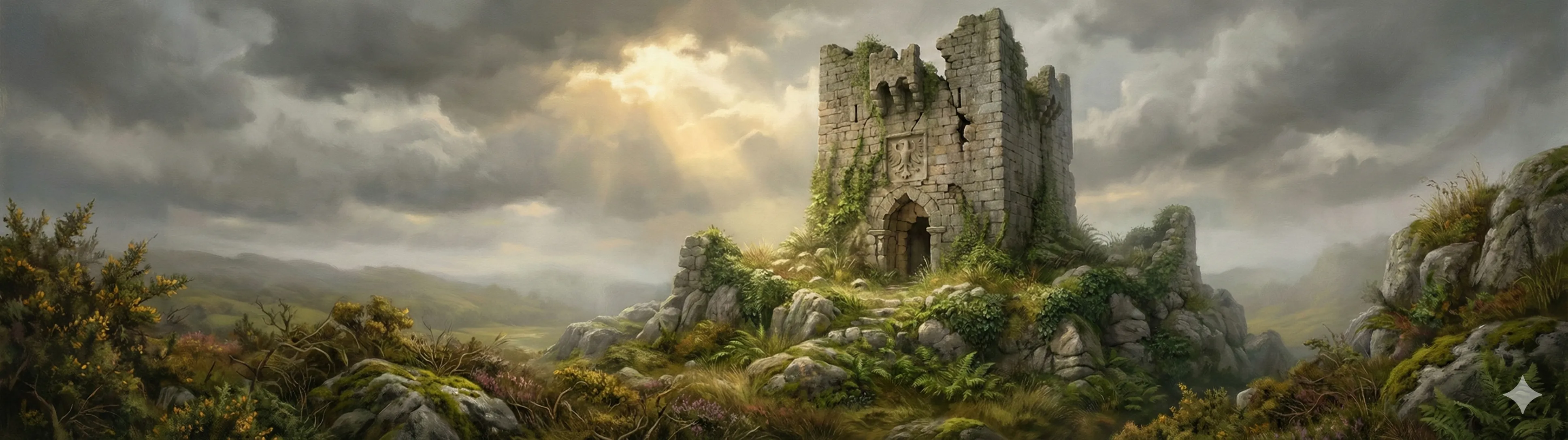 The Torre de Sande in its current state of deterioration, with the Sande coat of arms still visible