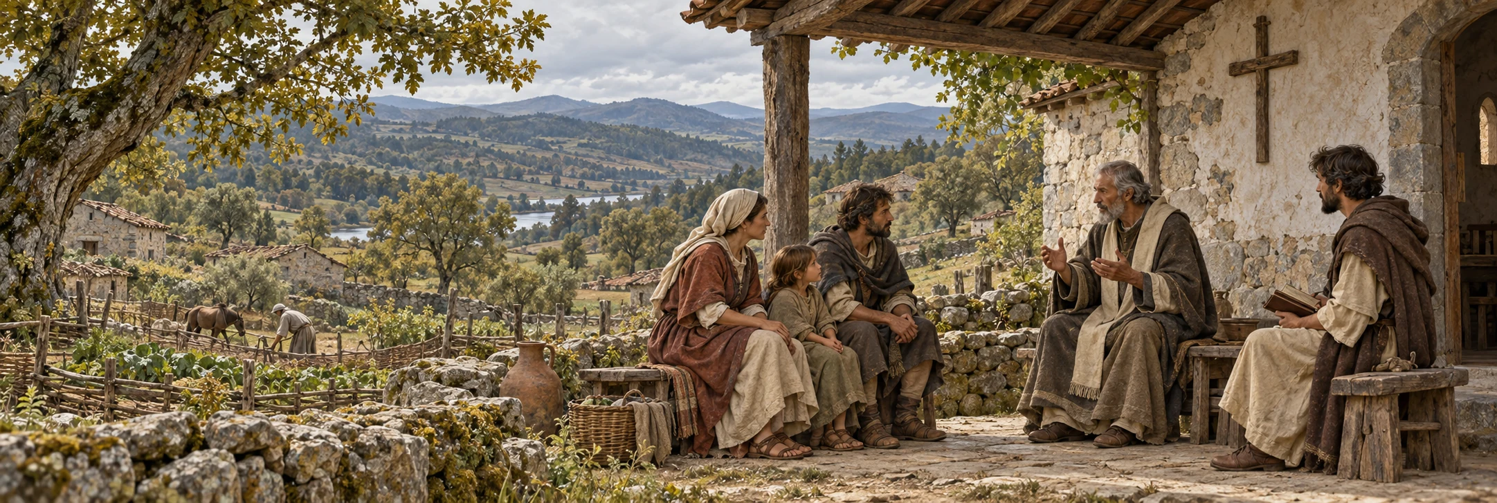 Interpretive scene of an anonymous Christian teaching encounter in late-antique Gallaecia