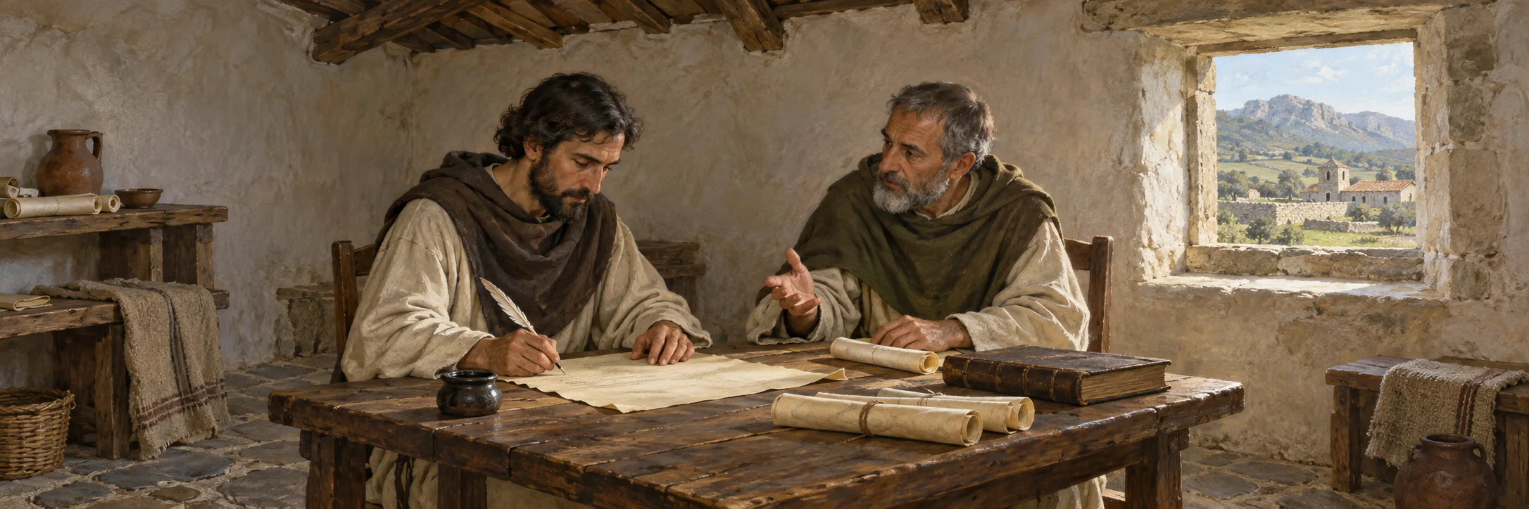 Interpretive scene of anonymous late-antique clerical record-making