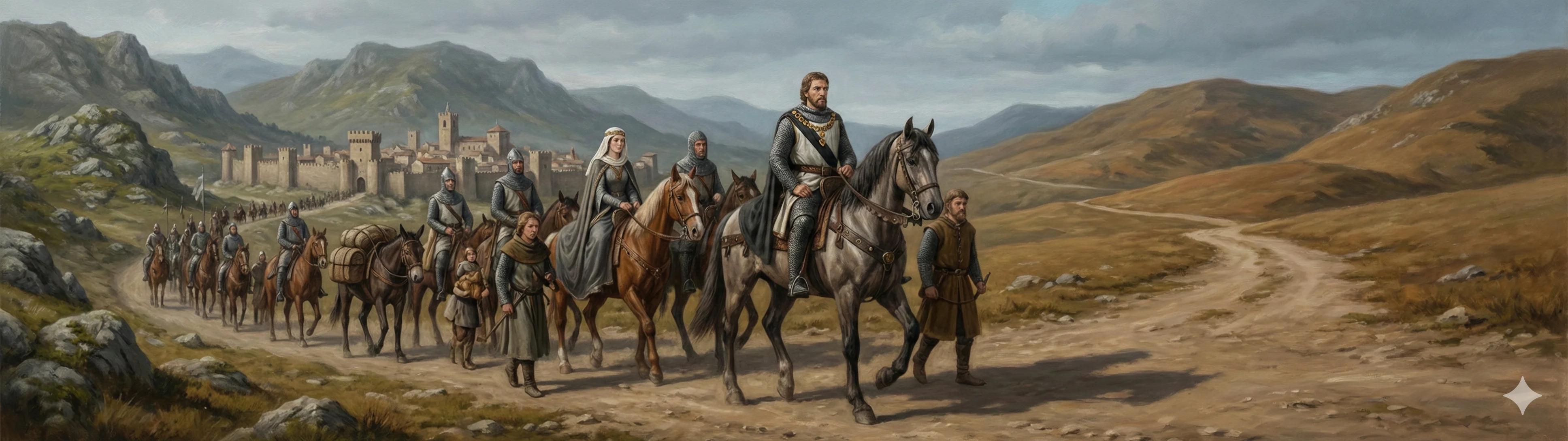 A Navarrese nobleman of the House of Zúñiga with the gold chain device on his surcoat